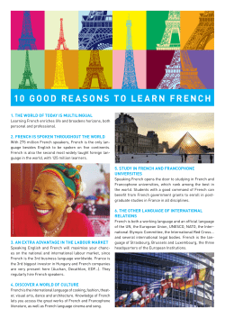 10 GOOD REASONS TO LEARN FRENCH