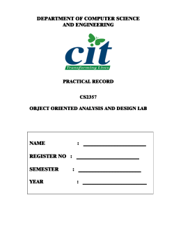 : REGISTER NO : SEMESTER : - Chennai Institute of Technology