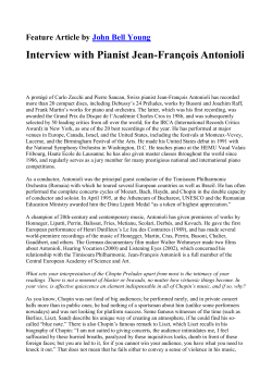 Interview with Pianist Jean