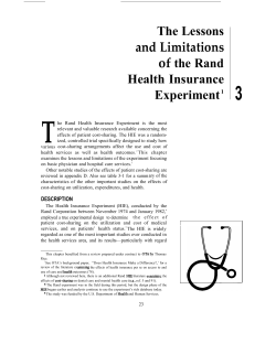 The Lessons and Limitations of the Rand Health Insurance Experiment