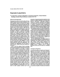 Hypnosis in psychiatry