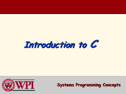 Introduction to C