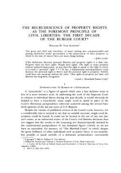 The Recrudescence of Property Rights as the Foremost Principle of
