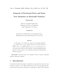 Integrals of Fractional Parts and Some New Identities on Bernoulli