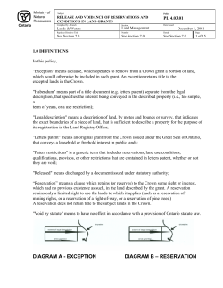 DIAGRAM A - EXCEPTION DIAGRAM B &ndash; RESERVATION
