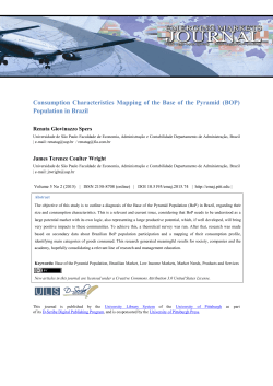 Consumption Characteristics Mapping of the Base of the Pyramid