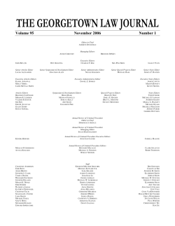 THE GEORGETOWN LAW JOURNAL - Brennan Center for Justice