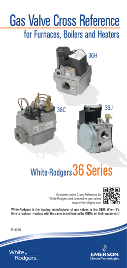 Gas Valve Cross Reference - Emerson Climate Technologies