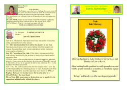 Bowls Newsletter - Lennox Head Men`s and Ladies Bowls