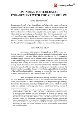 on india`s postcolonial engagement with the rule of law