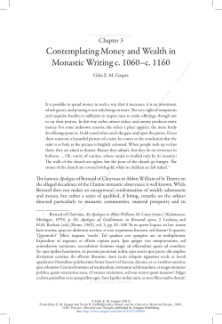 Contemplating Money and Wealth in Monastic Writing c. 1060–c. 1160