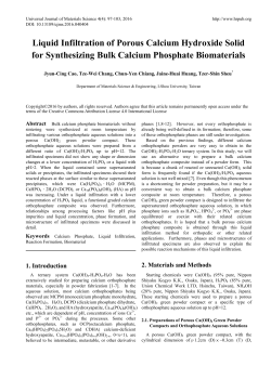 Liquid Infiltration of Porous Calcium Hydroxide Solid for