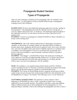 Propaganda Student Handout Types of Propaganda