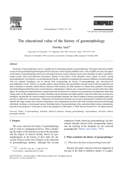 The educational value of the history of