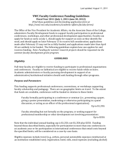 VWC Faculty Conference Funding Guidelines