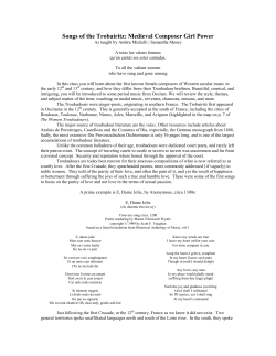 Songs of the Trobairitz: Medieval Composer Girl Power