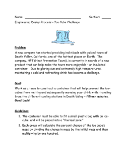 Engineering Design Process &ndash; Ice Cube Challenge