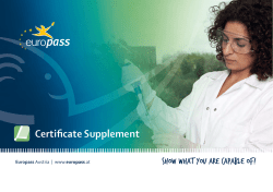Certificate Supplement