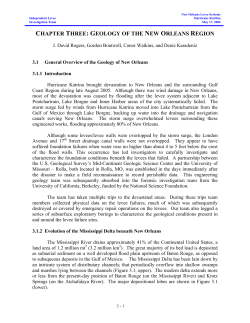 CHAPTER THREE: GEOLOGY OF THE NEW ORLEANS REGION