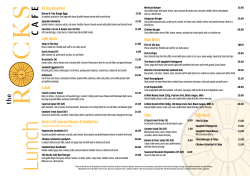 All Day Breakfast Light Meals Salads Rocks Caf&eacute;