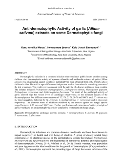 Anti-dermatophytic Activity of garlic (Allium sativum) extracts on