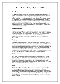 Uniform Policy - St Peter`s Roman Catholic Primary School