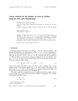 Linear estimate for the number of zeros of Abelian integrals with
