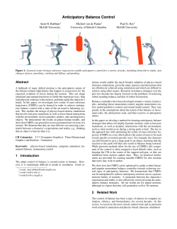Anticipatory Balance Control