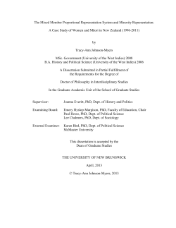 The Mixed Member Proportional Representation System and