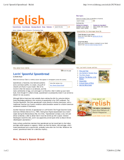 Lovin` Spoonful Spoonbread - Relish