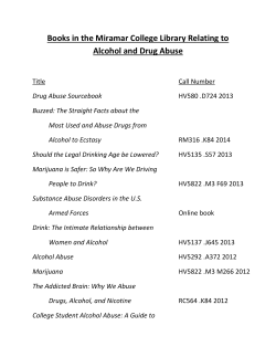 Books in the Miramar College Library Relating to Alcohol and Drug