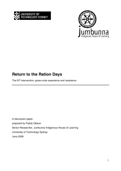 Return to the Ration Days - University of Technology Sydney