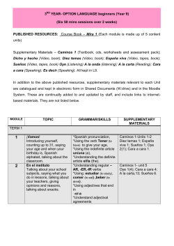 3RD YEAR- OPTION LANGUAGE beginners (Year 9)