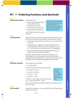 N1 Ordering fractions and decimals