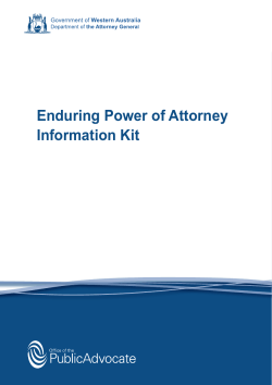 Enduring Power of Attorney Information Kit