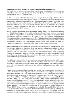 Studies on fraternity - Sophia University Institute