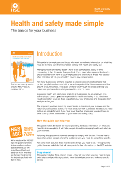 Health and safety made simple: The basics for your business
