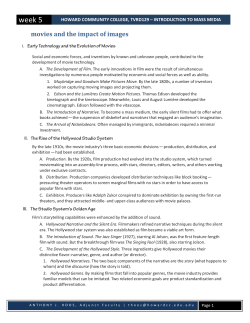 Howard Community College, TVRD129 &ndash; Introduction to MASS media