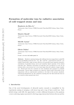 Formation of molecular ions by radiative association of cold trapped
