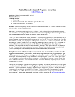 Medical Intensive Spanish Program