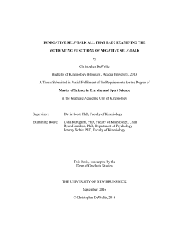 IS NEGATIVE SELF-TALK ALL THAT BAD