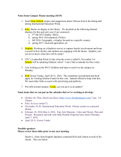 Notes from Campus Theme meeting (10/19) 1. Send Anne Aldrich