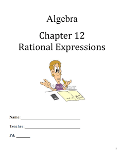 Algebra Chapter 12 Rational Expressions