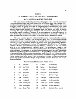 Part II &ndash; Maya Numbers and the Calendar