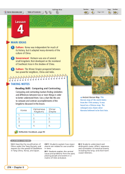 Chapter 8 Lesson 4-Korea and Southeast Asia Pages 274-279