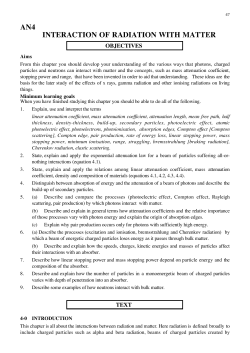 AN4 INTERACTION OF RADIATION WITH MATTER