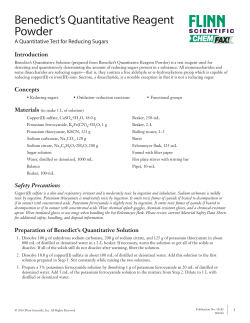 Benedict`s Quantitative Reagent Powder