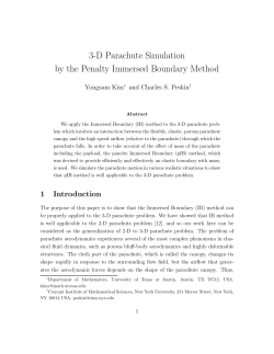 3-D Parachute Simulation by the Penalty Immersed Boundary Method