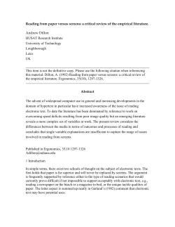 Reading from paper versus screens: a critical review of the empirical