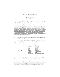 The syntax of precategorial roots1 Martina Wiltschko UBC In